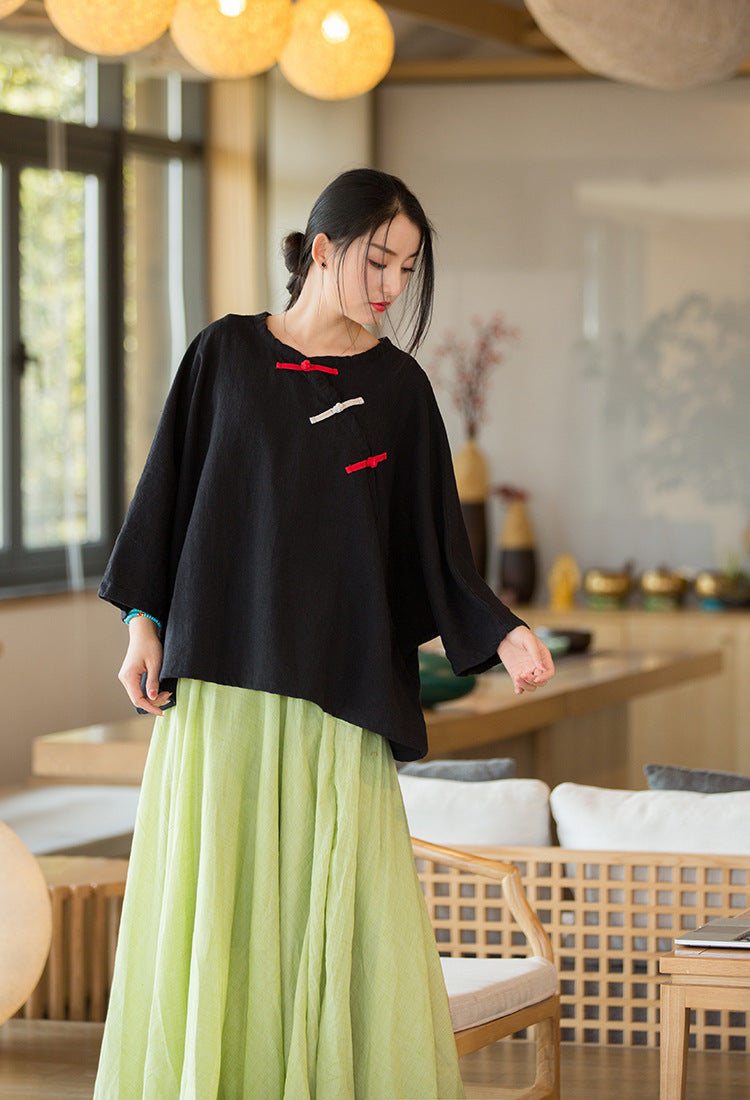 2022 Summer NEW! Women Chinese Style Linen and Cotton Loose Shirt | Osonian  Clothing | T-Shirts