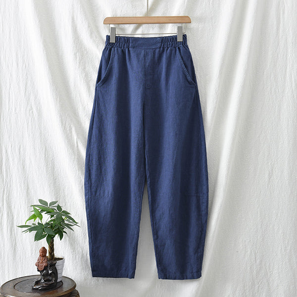 Women Lantern Style Linen and Cotton Causal Loose Pants