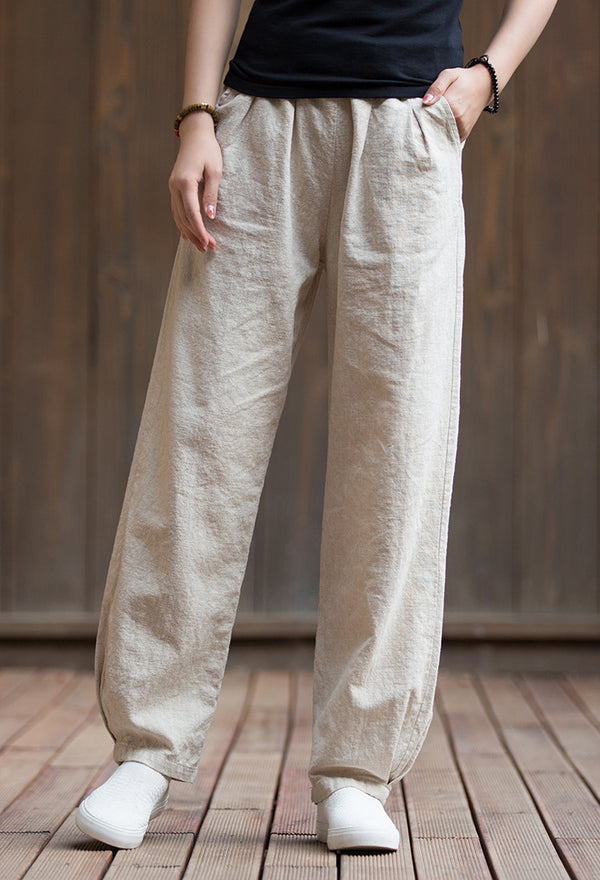 Women Loose Sporty Style Cotton Lantern Pants