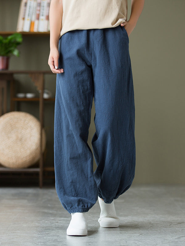 2021 Autumn NEW! Women Sport Style Lantern Leisure Linen and cotton Pants