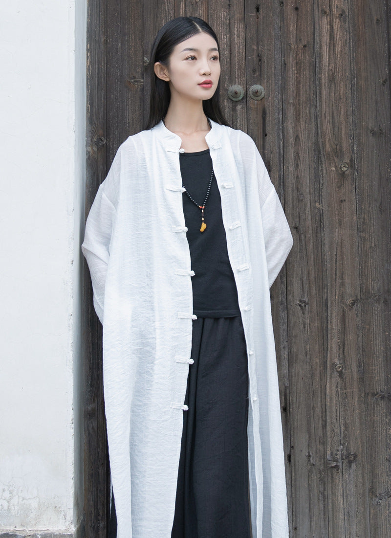 Summer NEW! Women Causal Style Linen and Cotton Light Coat