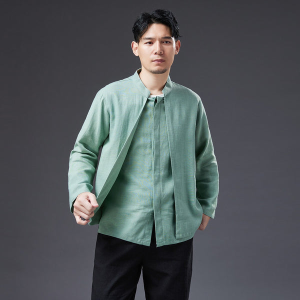 2022 Summer NEW! Men Causal Style Linen and Cotton Long Sleeve Modern Shirts