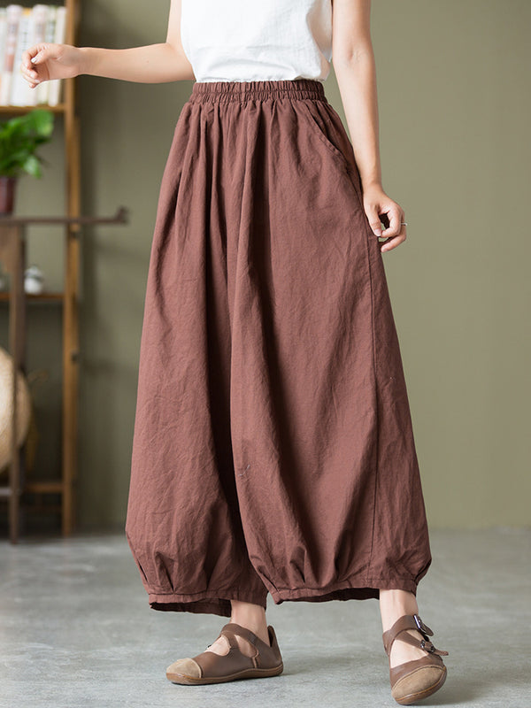 2021 Autumn NEW! Women Lantern Style Linen and Cotton Causal Loose Pants