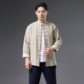 Autumn NEW! Men Retro Style Linen and Cotton Long Sleeve Cardigan Thin Jacket