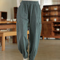 Winter NEW! Women Sand-Washed Linen and Cotton Japanese Style Lantern Pants