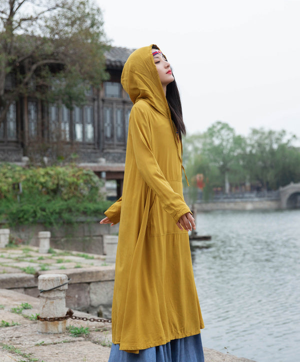 Women Assassin Style Linen and Cotton Long Sleeves Thin Tunic Dress