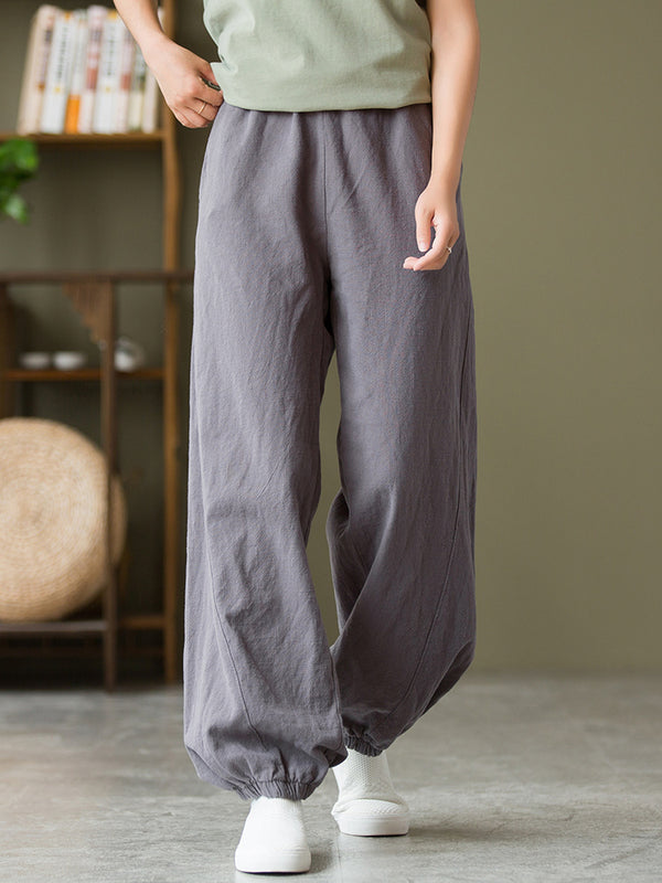 2021 Autumn NEW! Women Sport Style Lantern Leisure Linen and cotton Pants