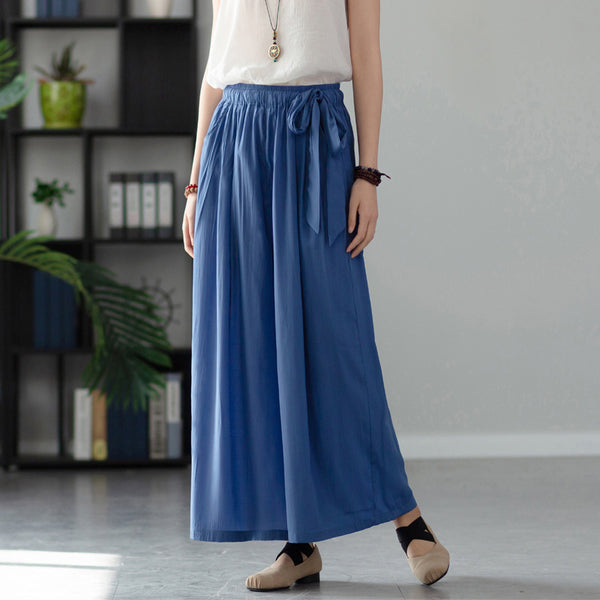 2022 Summer NEW! Women Retro Style Soft Wide Leg Cropped Pants