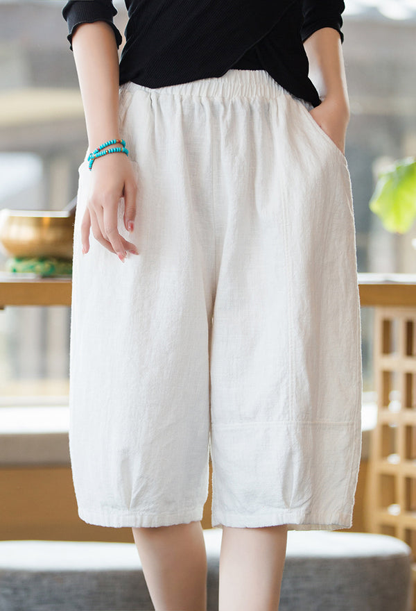 2022 Summer NEW! Women Modern Style Linen and Cotton Shorts