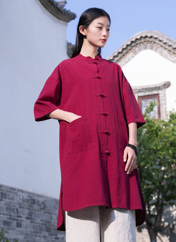 2022 Summer NEW! Women Linen and Cotton Loose Causal Style Cardigan Thin Middle Sleeves Coat