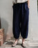 Women Lantern Style Linen and Cotton Lantern Cropped Pants