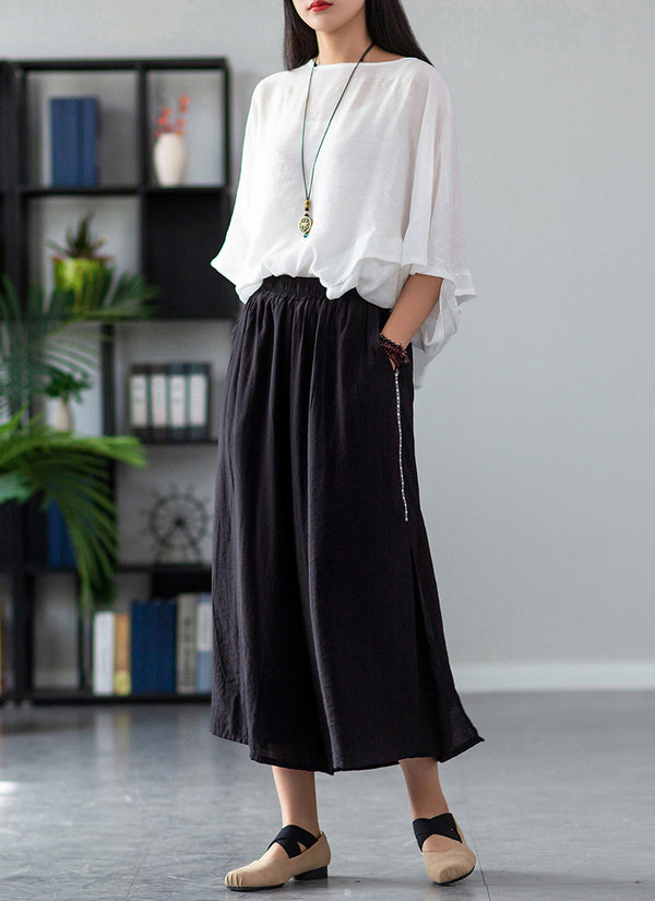 2022 Summer NEW! Women Zen Style Soft Wide Leg Cropped Pants