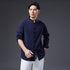 2022 Summer NEW! Men Easten Style Sand Washed Linen and Cotton Long Sleeve Middle Buckle Thin Jacket