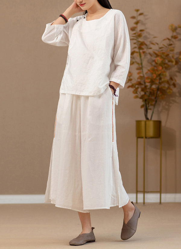 2022 Summer NEW! Women Zen Style Soft Wide Leg Cropped Pants