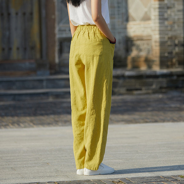 2021 Autumn NEW! Women Modern Causal Lantern Style Linen and Cotton Pants