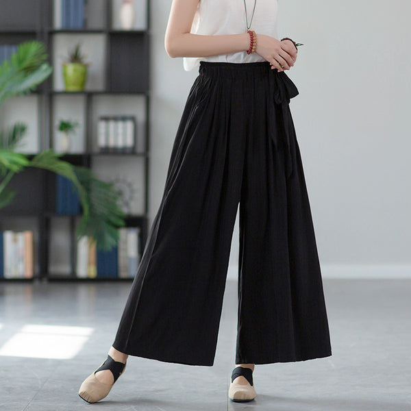 2022 Summer NEW! Women Retro Style Soft Wide Leg Cropped Pants