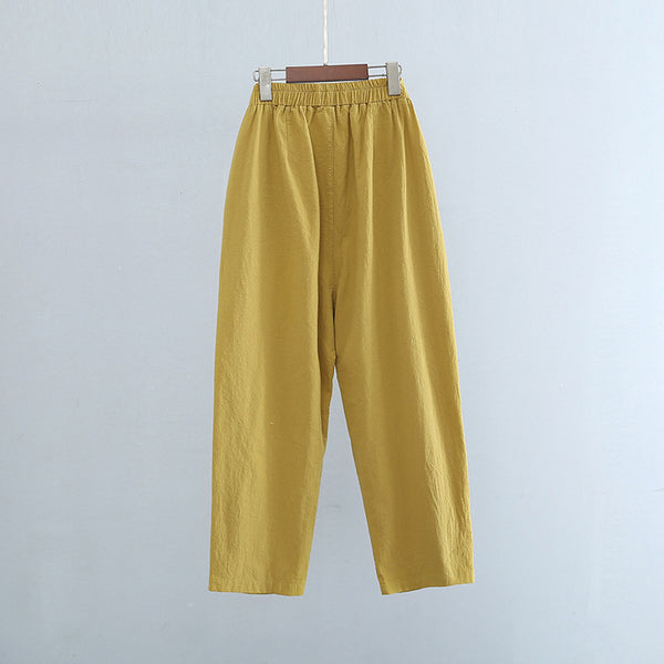 2022 Summer NEW! Women Causal Style Linen and Cotton Pegged Pants