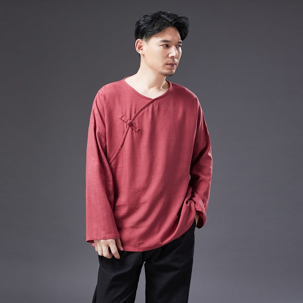 2022 Summer NEW! Men Causal Style Sand Washed Linen and Cotton Long Sleeve Shirts