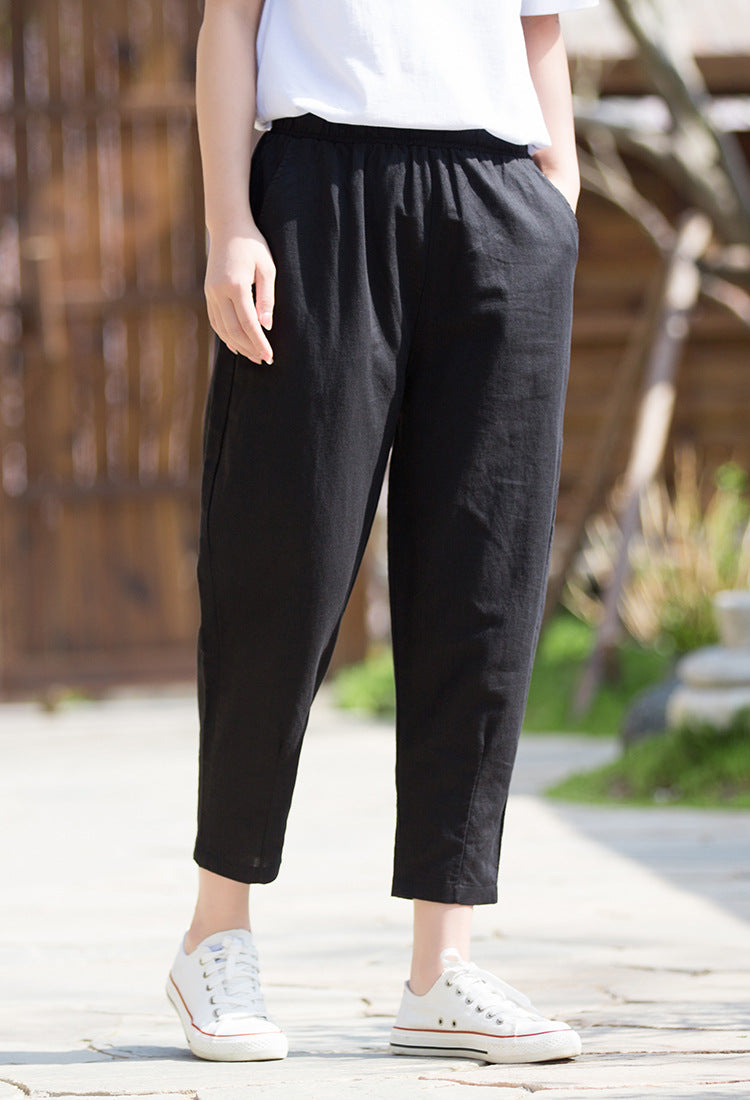 Women Loose Sporty Style Cotton Lantern Pants