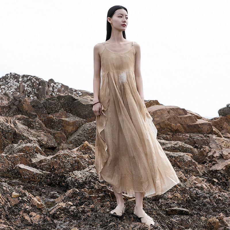 Women Extra Loose Comfortable Linen and Cotton Dyed Color Slip Dress | Osonian Clothing Women Extra Loose Comfortable Linen and Cotton Dyed Color Slip Dress | Osonian Clothing