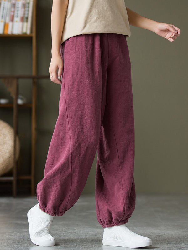 2021 Autumn NEW! Women Sport Style Lantern Leisure Linen and cotton Pants