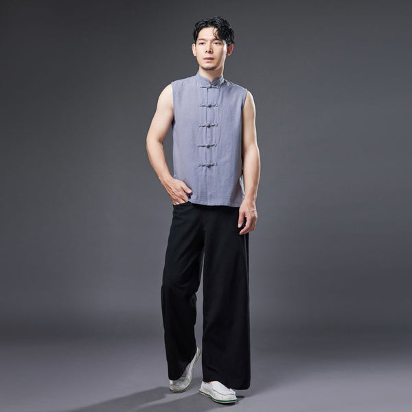 2022 Summer NEW! Men Ethnic Style Linen and Cotton Wide Leg Pants