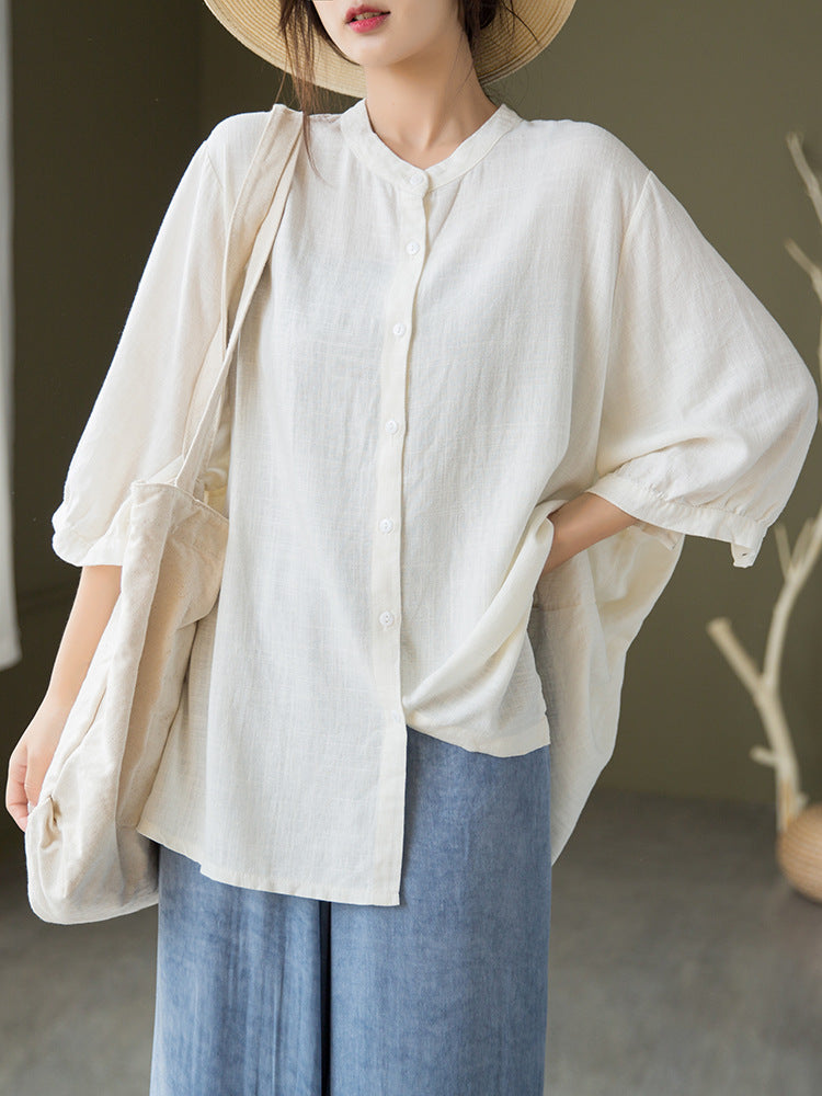 2021 Autumn NEW! Women Casual Style Sand-washed Linen and Cotton