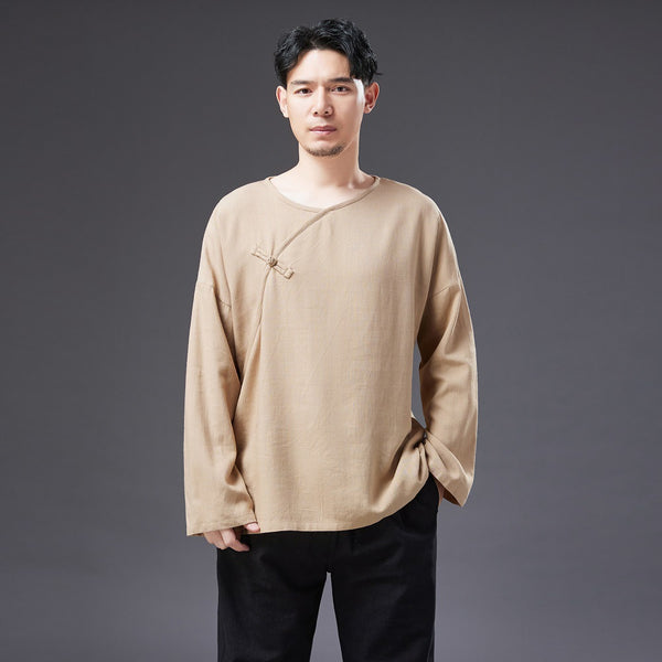 2022 Summer NEW! Men Causal Style Sand Washed Linen and Cotton Long Sleeve Shirts