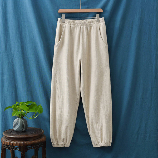 2021 Autumn NEW! Women Sport Style Lantern Leisure Linen and cotton Pants