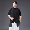 2022 Summer NEW! Men Retro Style Linen and Cotton Short Sleeve 2 Layers Shirts