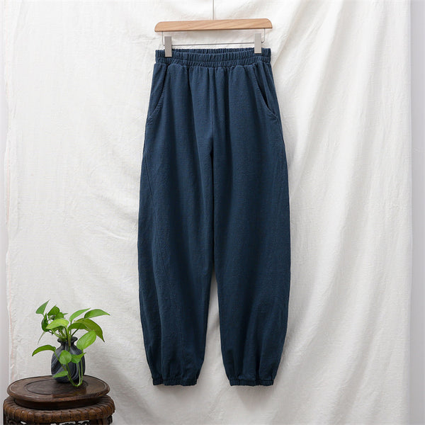 2021 Autumn NEW! Women Sport Style Lantern Leisure Linen and cotton Pants