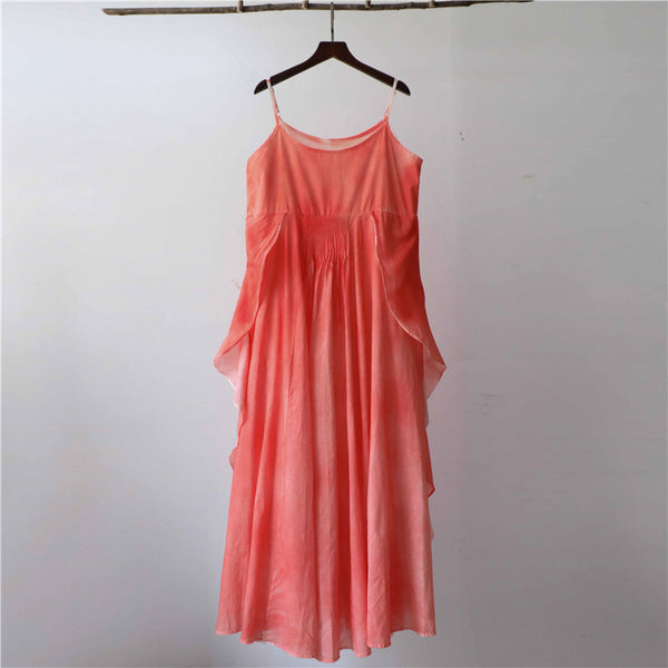 Women Extra Loose Comfortable Linen and Cotton Dyed Color Slip Dress