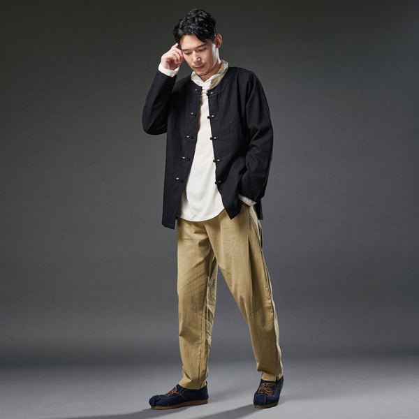 2021 Autumn NEW! Men Retro Style Linen and Cotton Loose Pants