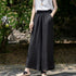 2022 Summer NEW! Women Loose Style Wrinkle Linen and Cotton Cropped Big Leg Cropped Pants