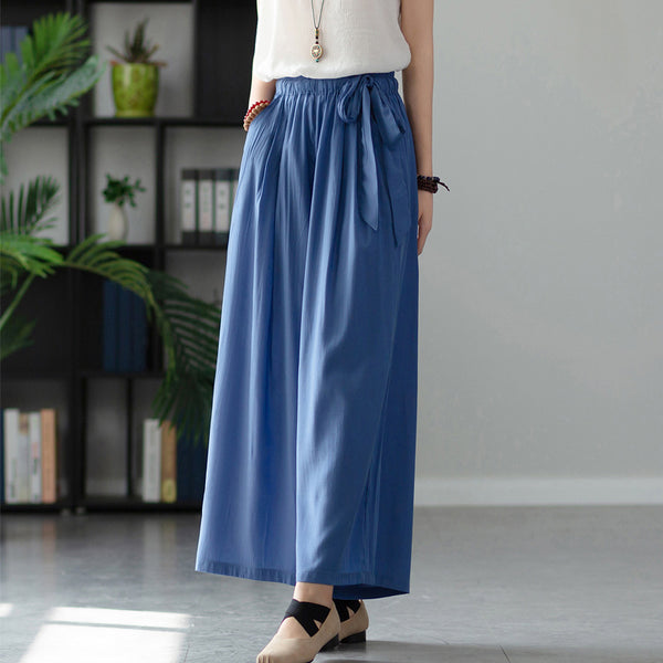 2022 Summer NEW! Women Retro Style Soft Wide Leg Cropped Pants