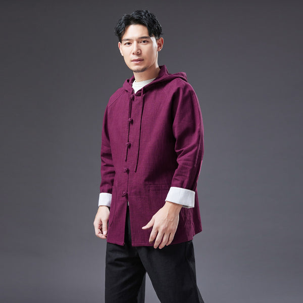 2022 Summer NEW! Men Causal Style Linen and Cotton Long Sleeve Hoodie Thin Jacket