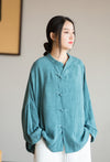 2022 Summer NEW! Women Chinese Style Linen and Cotton Chinese Style Thin Shirt