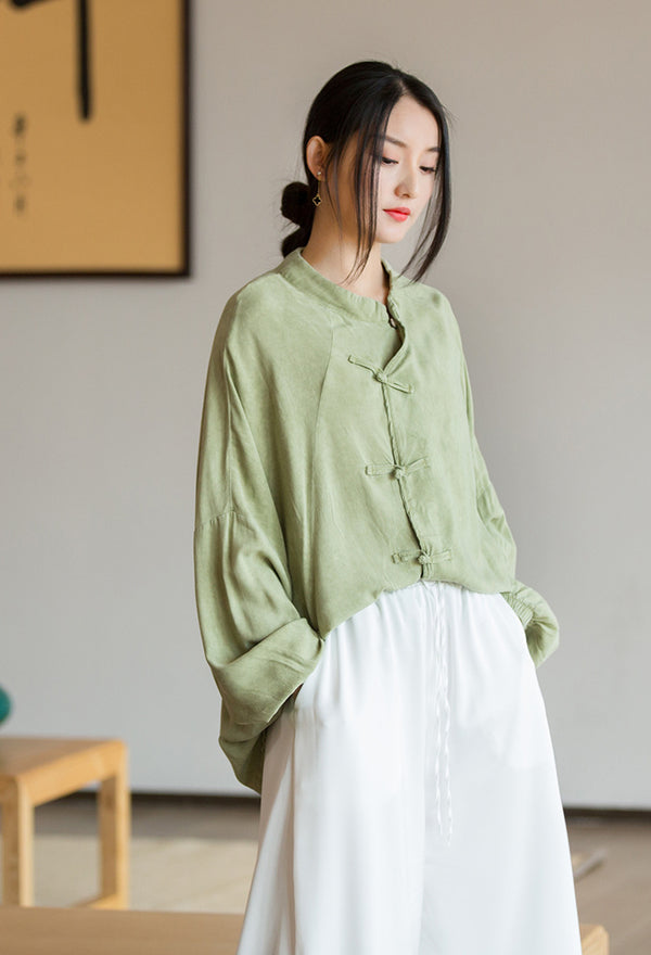 2022 Summer NEW! Women Chinese Style Linen and Cotton Chinese Style Thin Shirt