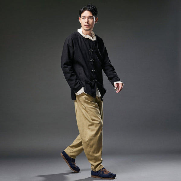 2021 Autumn NEW! Men Retro Style Linen and Cotton Loose Pants