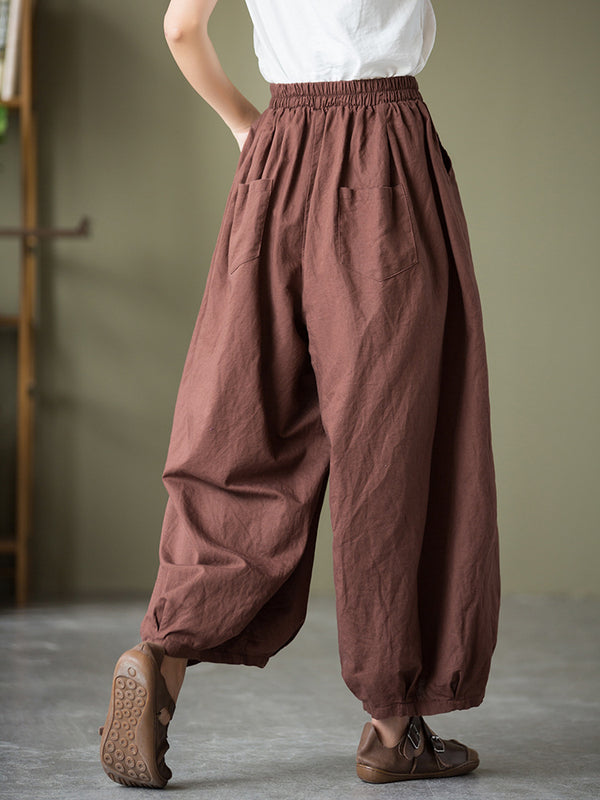 2021 Autumn NEW! Women Lantern Style Linen and Cotton Causal Loose Pants