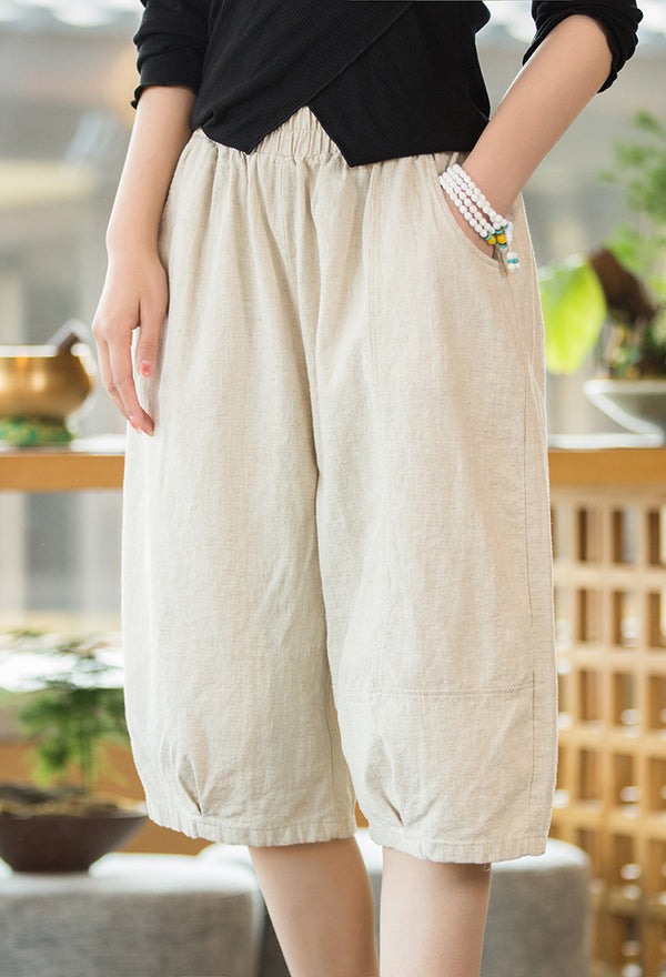 2022 Summer NEW! Women Modern Style Linen and Cotton Shorts