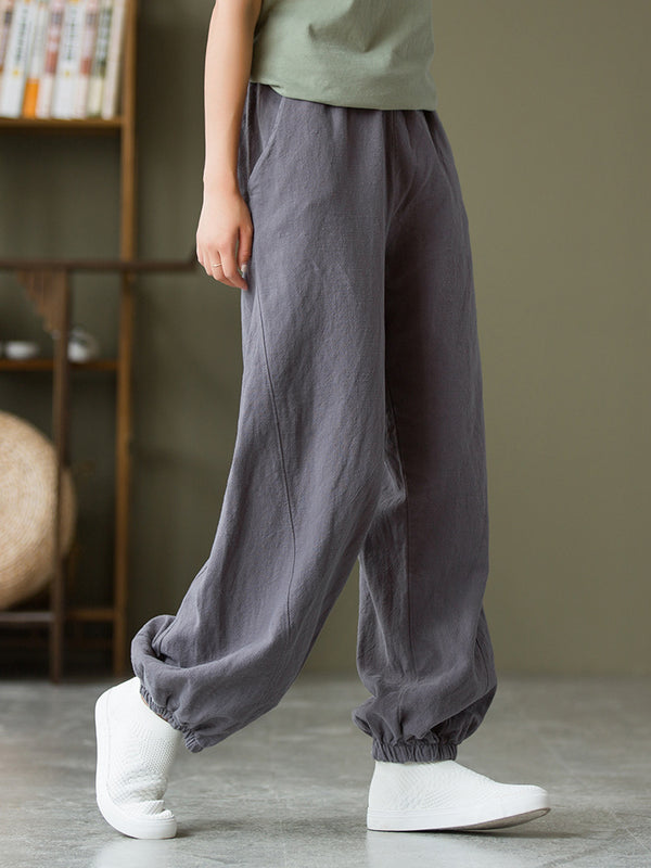 2021 Autumn NEW! Women Sport Style Lantern Leisure Linen and cotton Pants