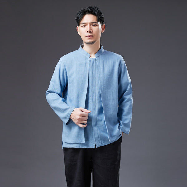 2022 Summer NEW! Men Causal Style Linen and Cotton Long Sleeve Modern Shirts