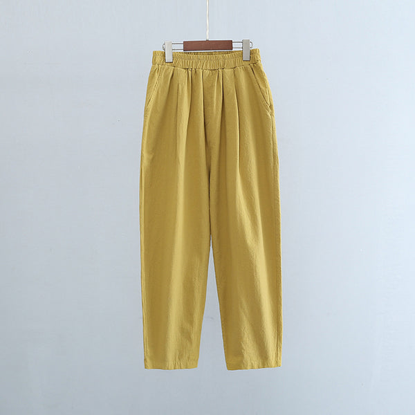 2022 Summer NEW! Women Causal Style Linen and Cotton Pegged Pants