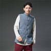 2021 Autumn NEW! Men Retro Chinese Style Linen and Cotton Quilted Vest