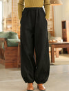 2021 Winter NEW! Women Sand-Washed Linen and Cotton Loose Lantern Quilted Pants