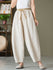 2021 Autumn NEW! Women Lantern Style Linen and Cotton Causal Loose with Waist Belt Cropped Pants