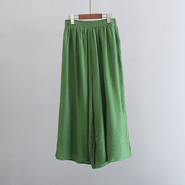 2022 Summer NEW! Women Zen Style Soft Wide Leg Cropped Pants