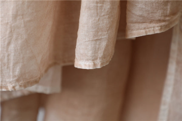 2022 Summer NEW! Women Linen and Cotton Loose Layered Skirt