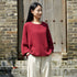 2021 Autumn NEW! Women Simple Loose Style Linen and Cotton Pure Color Round Neck T-Shirt
